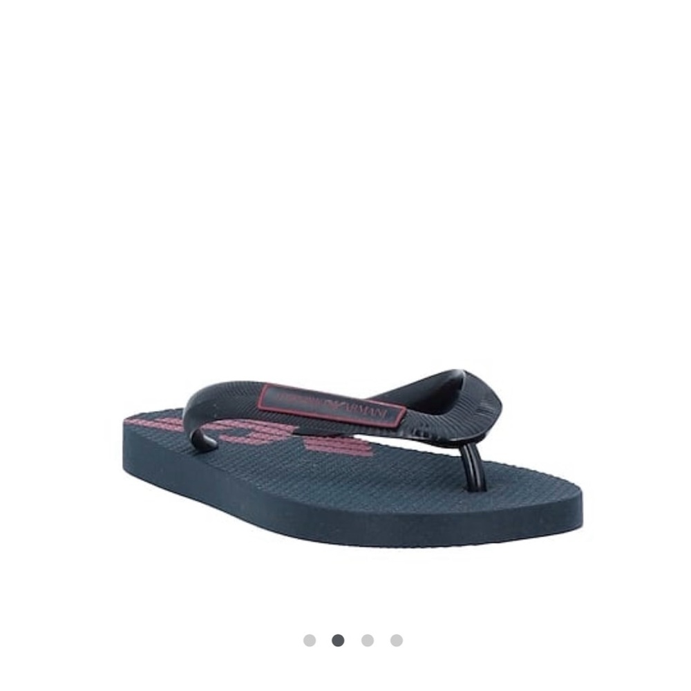 Emporio Armani Black and Red Flip Flops